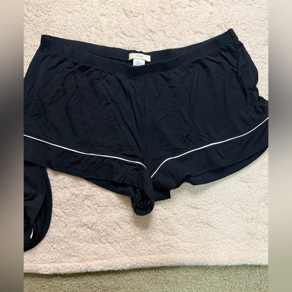 Eberjey Black Pajama Set with White Trim - Picture 3 of 6